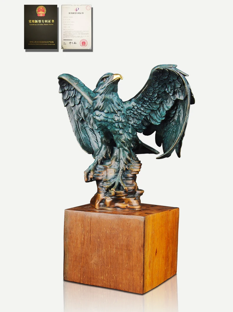 38CM large 2022 TOP art Good luck Success Arab Eagle lanneret tercel 3D brass Sculpture art HOME Company lobby decoration art