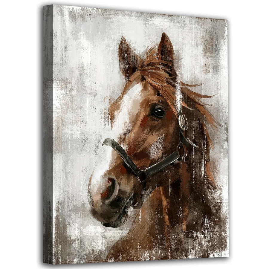 Diamond painting Vintage Horse pattern diamond embroidery Wall Art Brown Horse 5D DIY diamond mosaic full drill home decoration