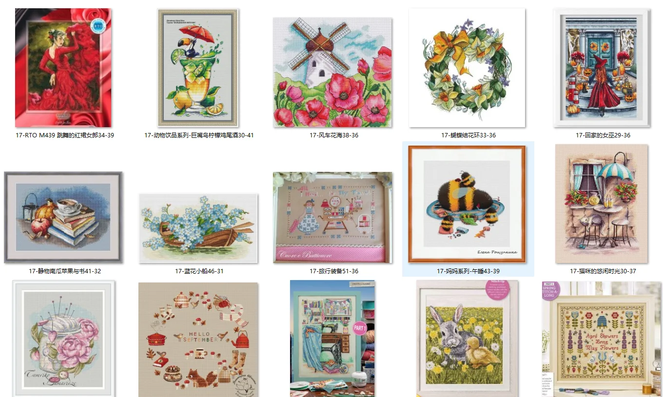 Cross Stitch DIY Embroidery Kits  Home Fashionable Decorative  Needlework Handicraft Spring Queen - Autumn Harvest wreath 34-38