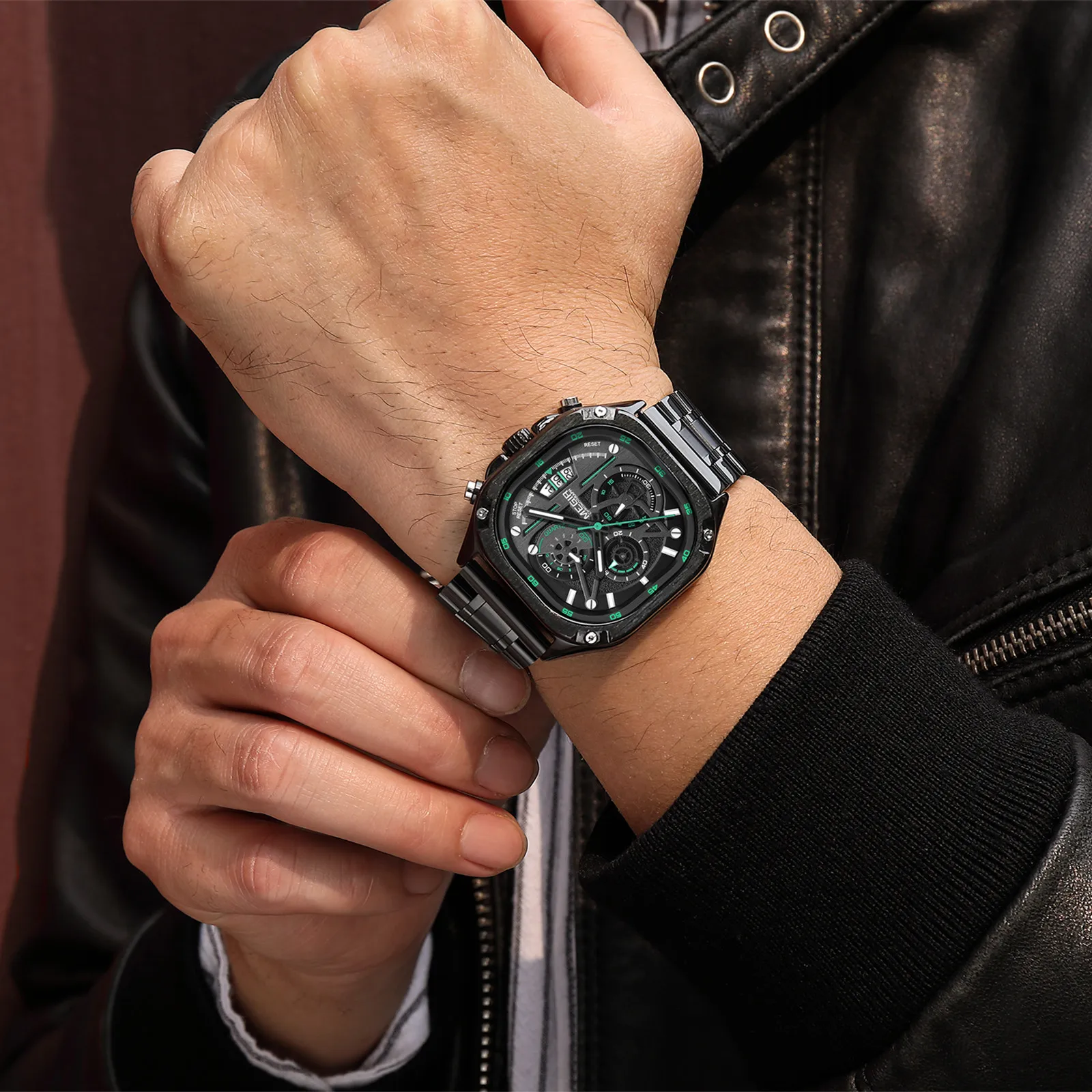 MEGIR 남성용 쿼츠 시계, 세련된 사각형 디자인의  - Smartwatch Digital Watches For Men 리뷰 및 가격