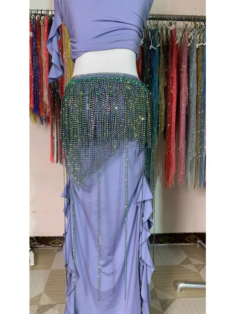 2024 new belly dance hip scarf tassel waist chain waist scarf elegant and dazzling style