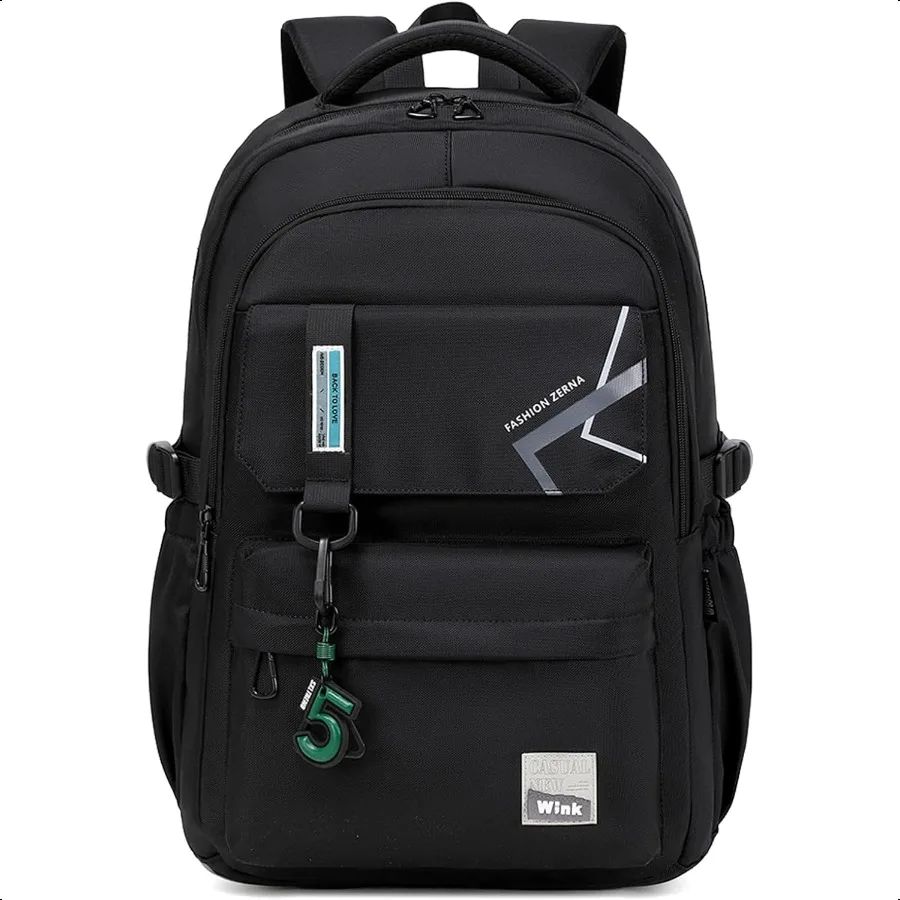 

School Backpack for Boys Middle School Elementary Bookbags for Teens Boys Waterproof Lightweight Casual Daypack Black