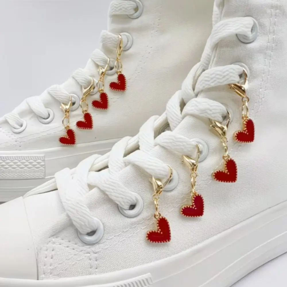 20pcs Creative Mini Love Pendants Colorful Waterproof Shoe Accessories Pendant Elegant Heart Beaded Bag Pendant Car Key