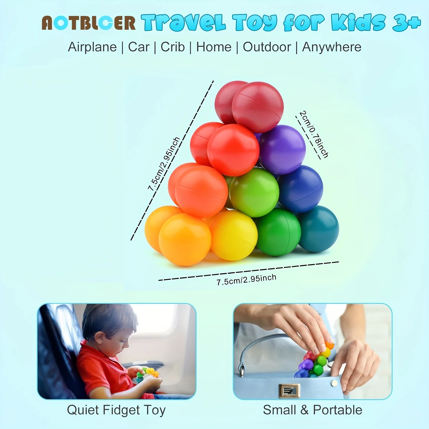 Puzzle versatile bead colored 3D decompression ball New Unique Stress Relieving Toy