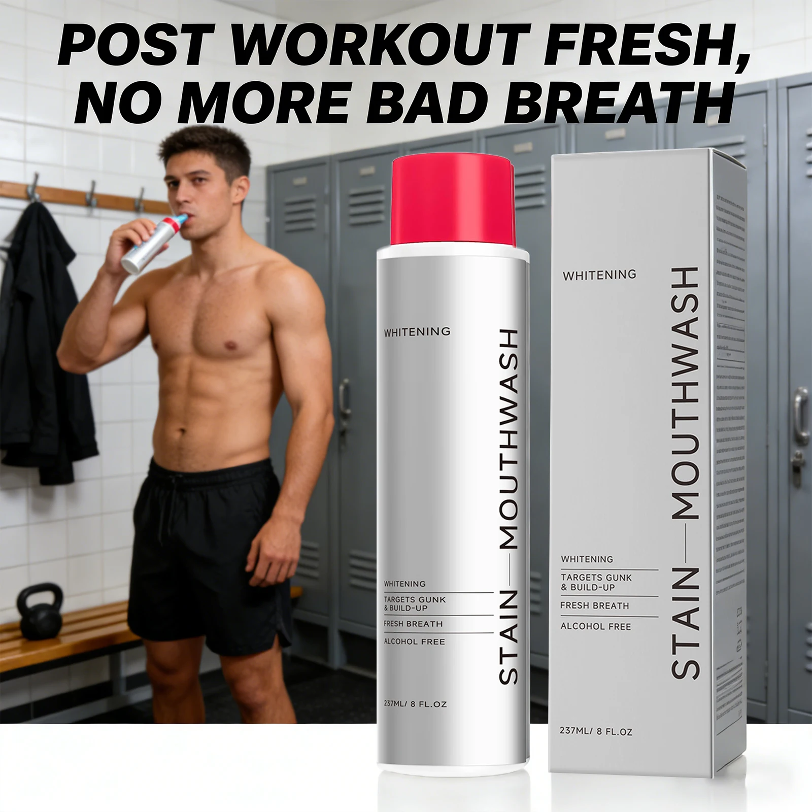 Whitening Stain Mouthwash Clean Food Residue Reduce Dental Plaque Eliminate Odors Freshing Breath Alcohol Free Daily Teeth Care