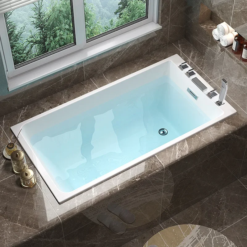 gb-Bathtub Deep Bubble Small Apartment, Embedded Bathtub Adult Internet Celebrity Small Self-masonry Acrylic