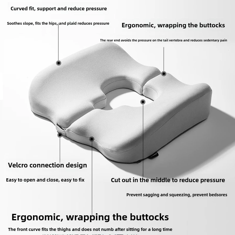 ‌Ergonomic Wheelchair Seat Cushion‌ - Split Design Anti-Pressure Sore Pad with Breathable Memory Foam for Bedridden Patients