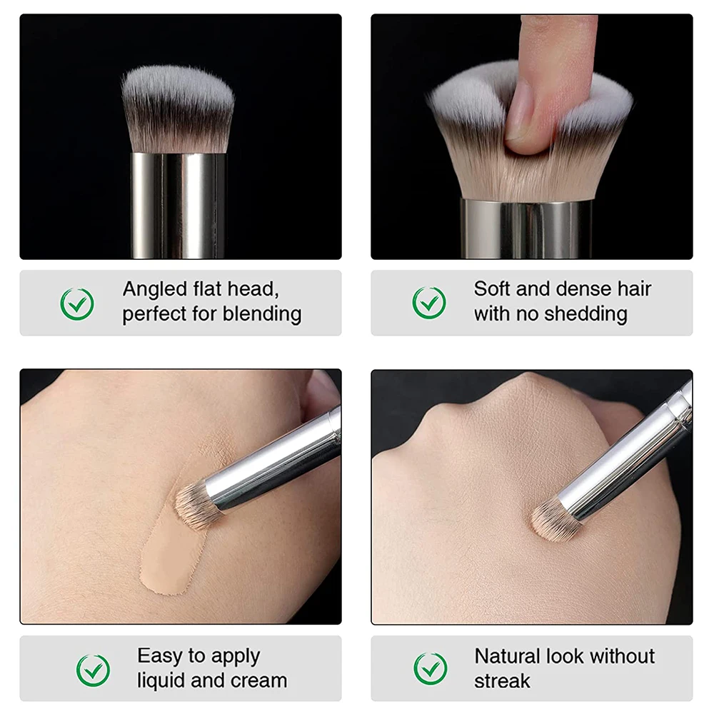 Concealer Borstels Make-Up Schuine Kop Foundation Borstels Naadloze Dekking Synthetische Donkere Cirkel Vloeibare Crème Cosmetica Beauty Tool