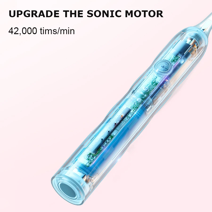 XIMALONG Bàn Chải Đánh Răng T6 Bàn Chải Đánh Răng Điện Sonic Bàn Chải Siêu Sonic Làm Trắng Răng Máy Rung Không Dây Vệ Sinh Răng Miệng Sạch