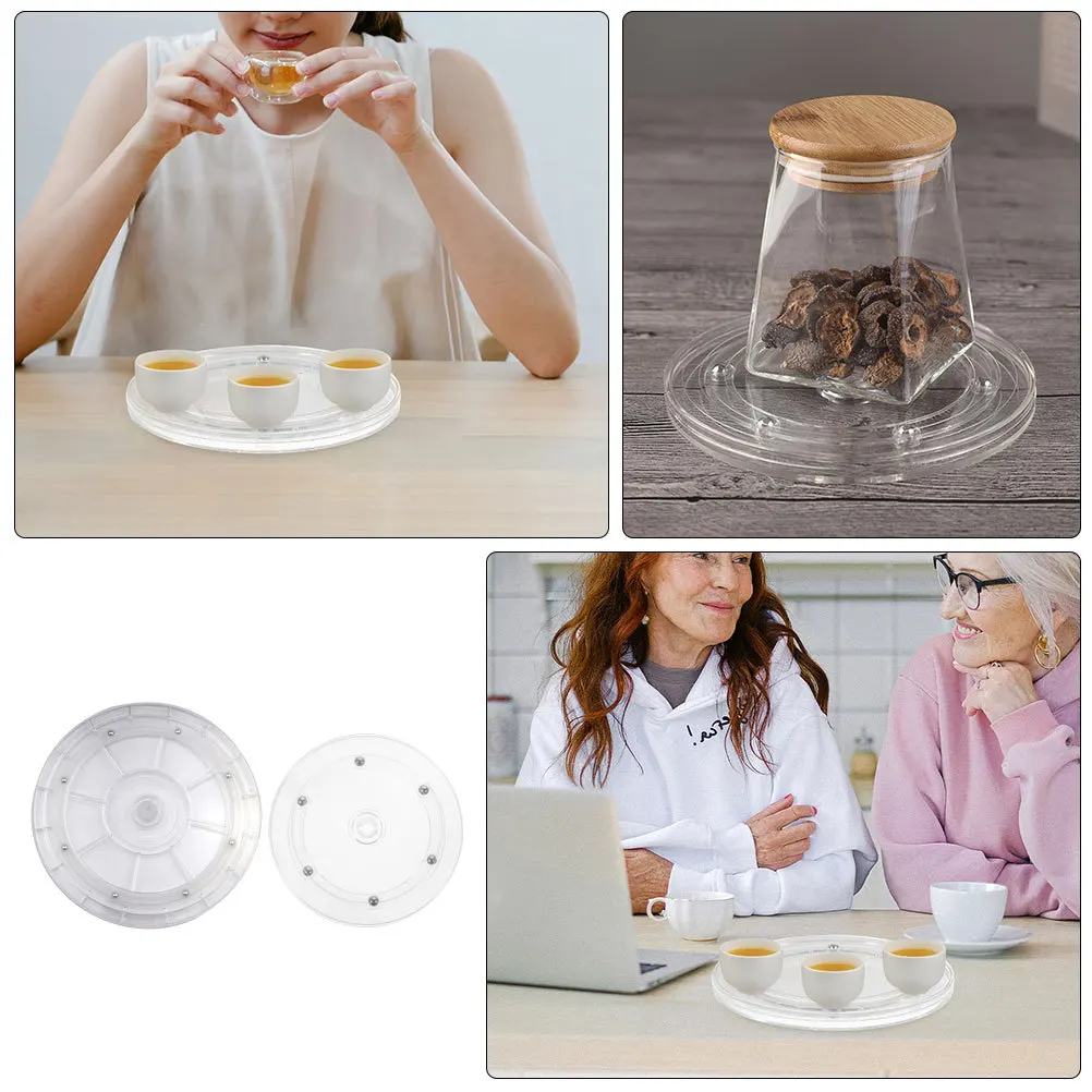 

Cake Display Turntable Transparent 360 Degree Rotation Rotating Cake Display Multi-Functional Rotating Plate