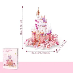 Dreamy Crystal Flower Castle Assemblage Building Blocks Toys Architecture Model Bricks Home Decor Creative Ornaments Girls Gifts