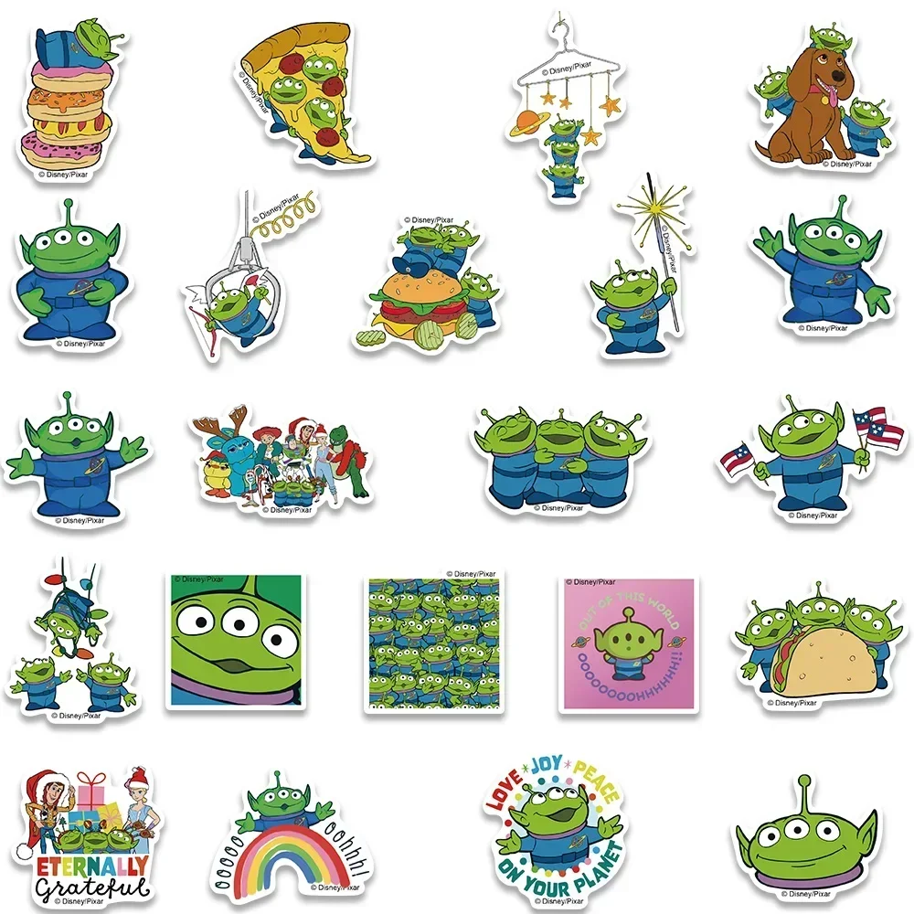 Disney Toy Story Alien Stickers Cute Anime Decal for Skateboard Laptop Motorcycle Cute Kawaii Cartoon Movie Sticker Pack Kid Toy