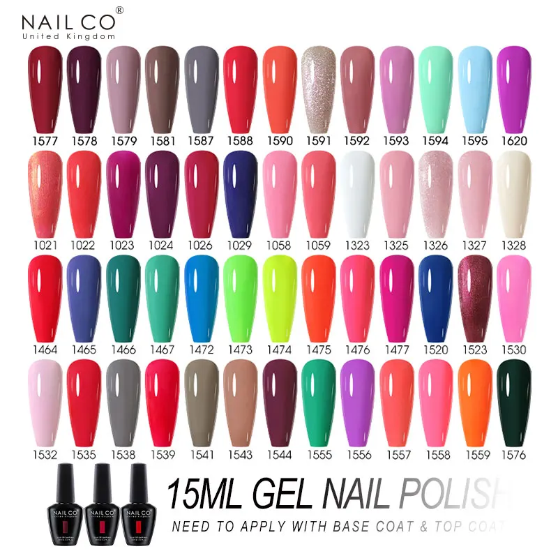 NAILCO-Verhéritage à Ongles Gel UV LED, Semi-Continu, Soak Off, Base Top, 256 Couleurs Coat, N64, 15ml