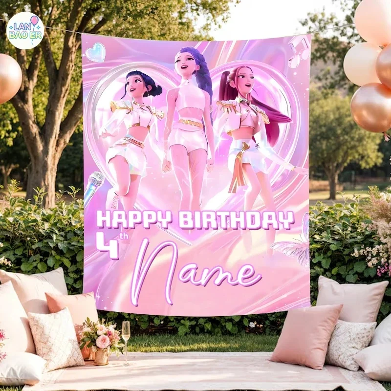 Toile de fond personnalisée pour premier anniversaire, fond de stand Photo Smash Cake pour bébé garçon et fille, tissu sans plis