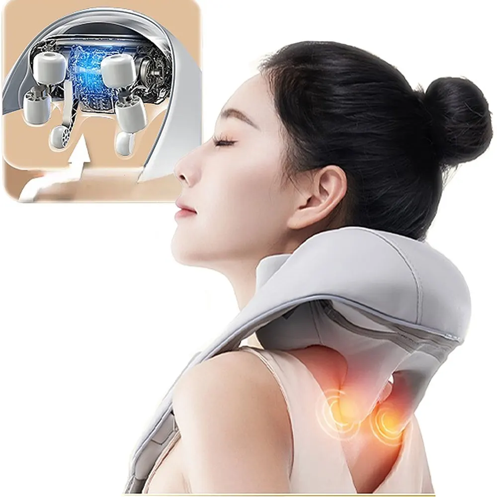 

Electric Neck And Back Massager Wireless Neck And Shoulder Kneading Massage Pillow Cervical Back Muscle Relaxing Massage Shawl