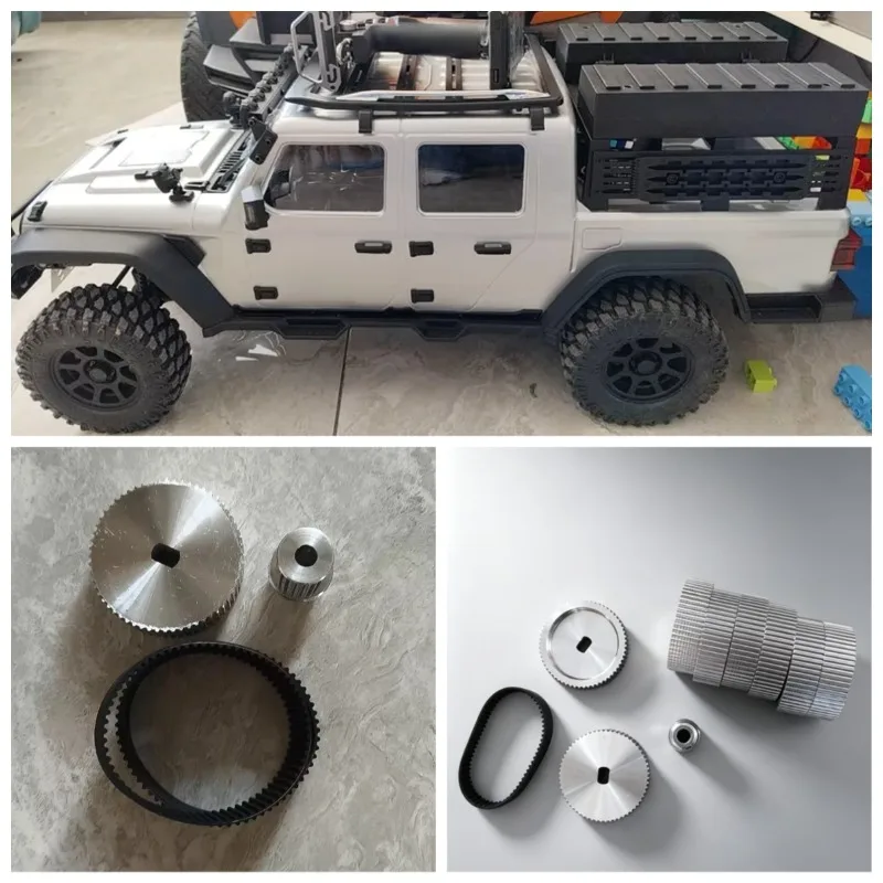 Wide Heavy-Duty Quiet Belt Drive Kit for CK5811/12/13 1/7 Wrangler Rock Crawler, Reduce Noise Smooth Ride RC Car Upgrade Part