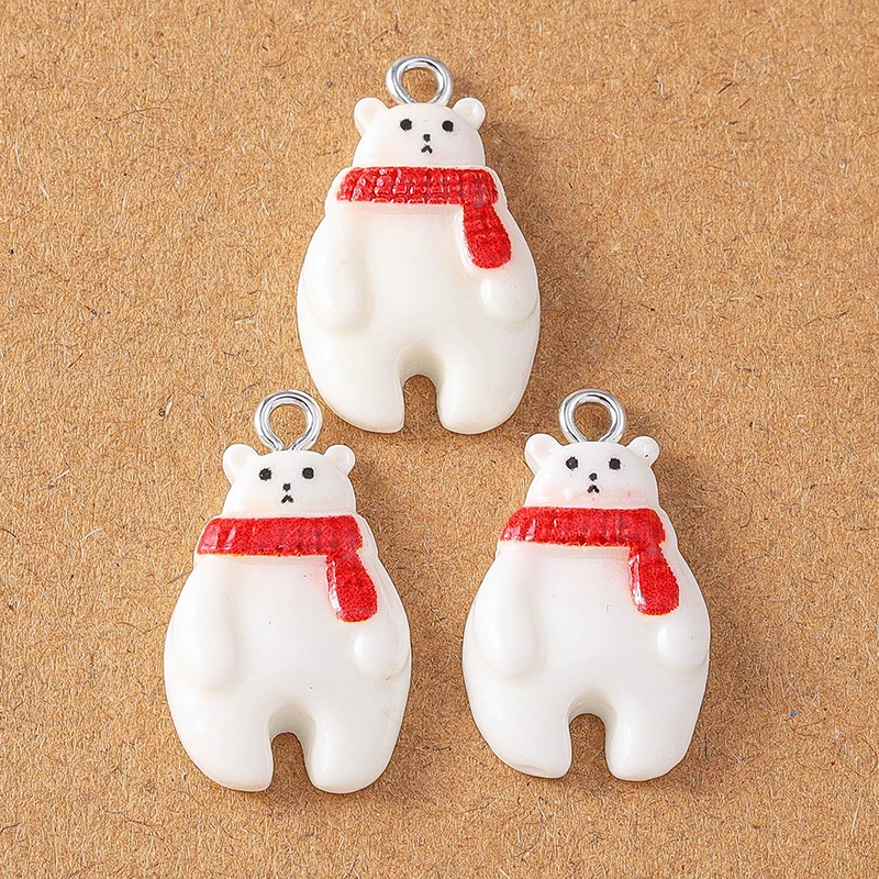 10 قطع لطيف الراتنج عيد الميلاد سحر الأيائل ثلج سانتا كلوز المعلقات ل أقراط قلادة سوار DIY عيد الميلاد مجوهرات اكسسوارات