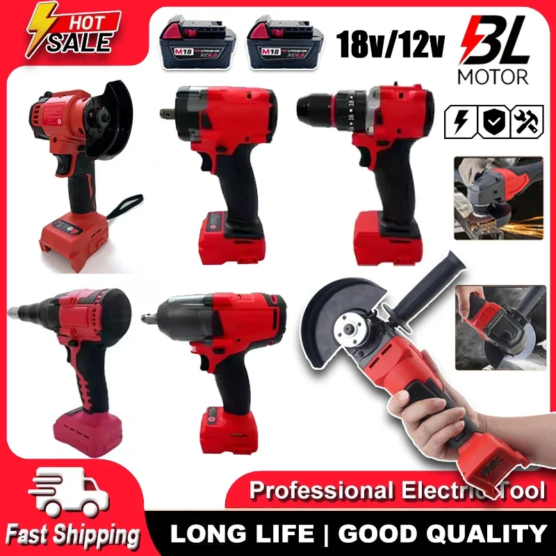 ミルウォーキー用-48-ミリメートルコードレス電動リベッターガンアングルグラインダーホットメルトグルーガンドライバーインパクトドリル充電式ツール