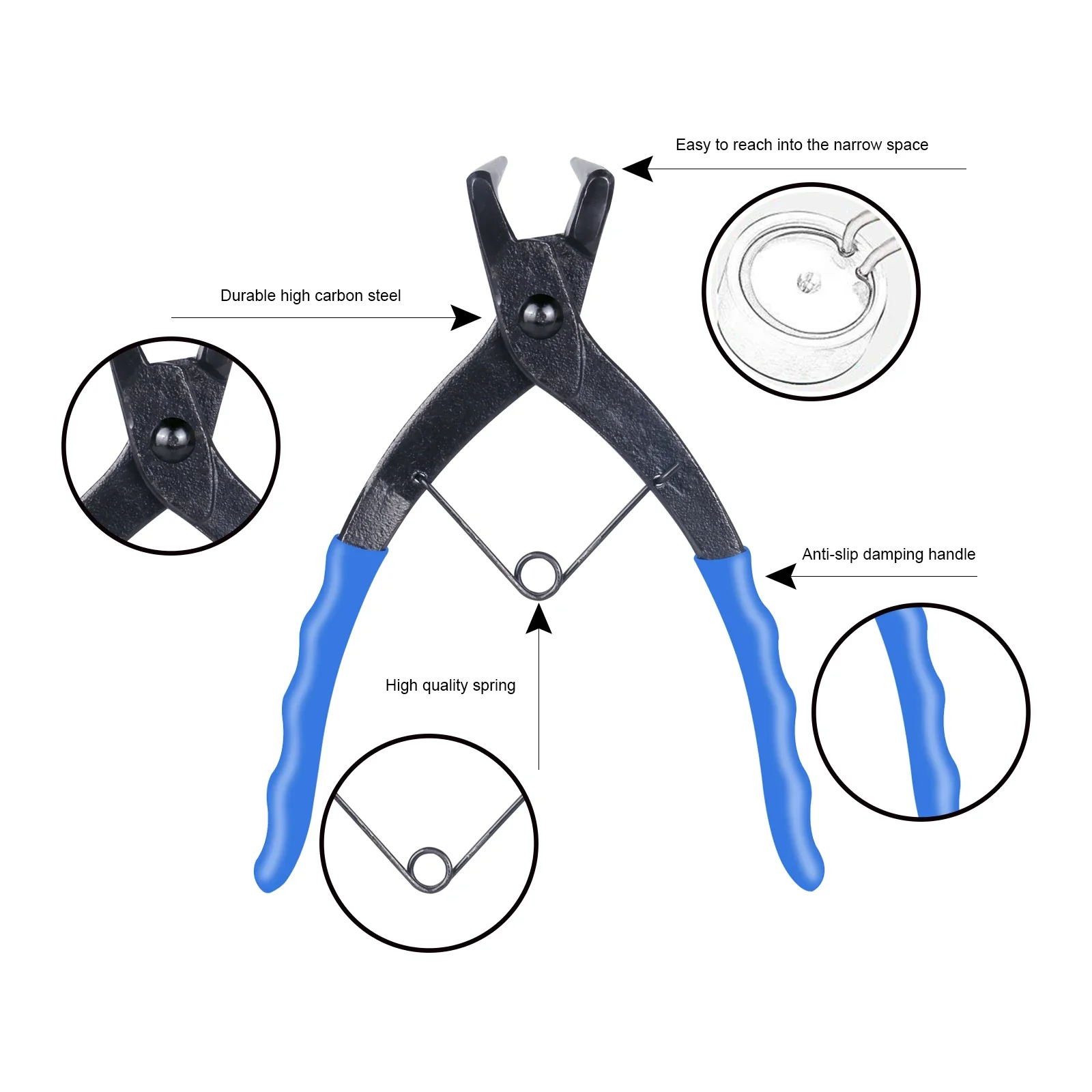 Multitool Circlip Pliers Snap Ring Grip Plier 50 mm Long Nose 1.2mm 90 Degrees Bending For Motorcycles Cars Trucks