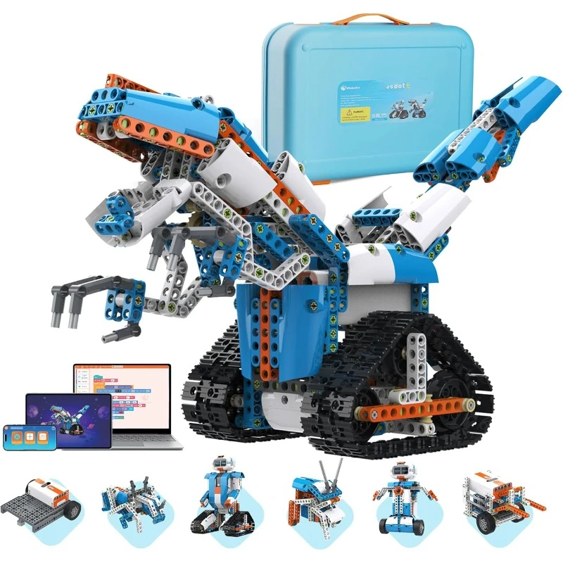 Robot kodujący E7 Pro dla dzieci w wieku 8 lat, kontroler wsparcia kodowania zarysowań |   STEM Toys Edukacja programowania |   Model 3D APP