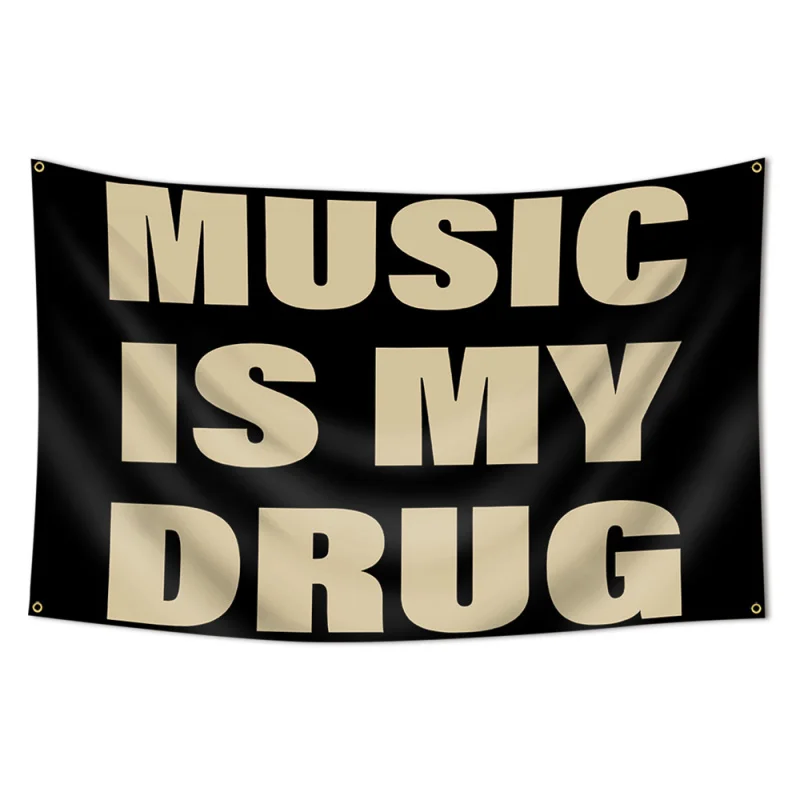 VIKAMA Music Faith Golden Slogan Tapestry Band Rehearsal Room Bedroom Personalized Wall Hanging Decor Dust-proof and Washable