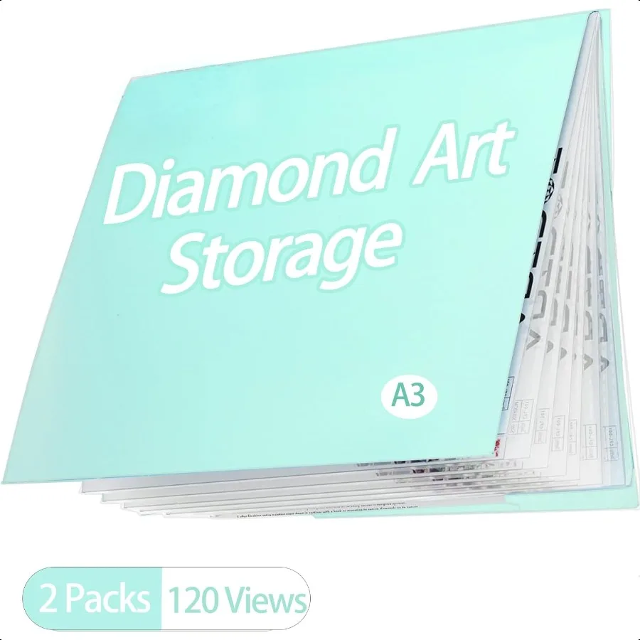 2 Packs A3 Diamond Painting Storage Book Large 30x40 Diamond Art Storage Presentation Book with 60 Pags Diamond Painting Art Po