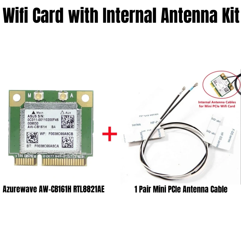 Wifi Card Azurewave AW-CB161H RTL8821AE 433Mbps Dual Band 2.4G/5GHz 802.11AC WiFi Bluetooth 4.0 Mini PCI-e Wireless Network Card