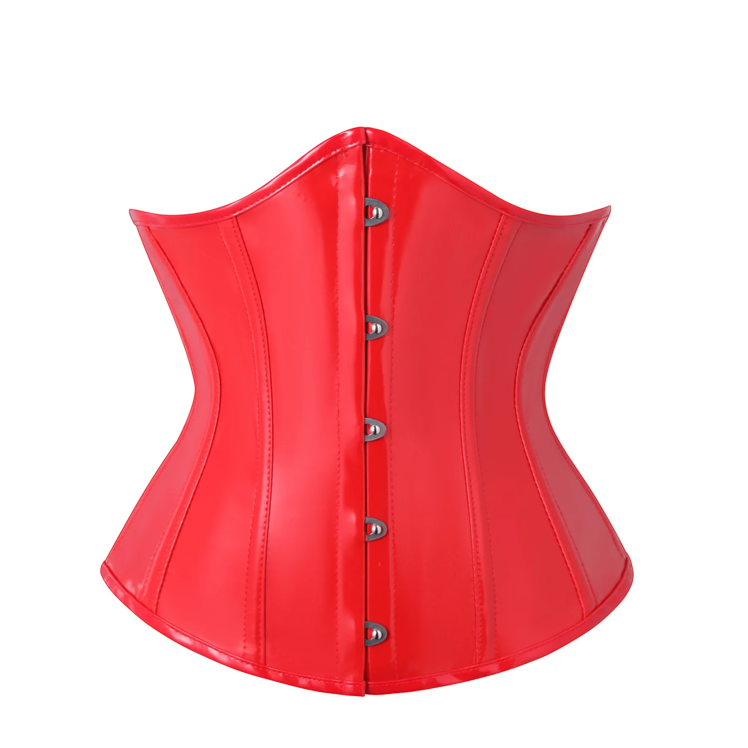 Schwarz PVC Vinyl Korsett Top Unterbrust Push Up Ohne Knochen Bustier Goth Punk Korsett Für Frauen Front Busk Gorset Plus Größe Korse Sexy
