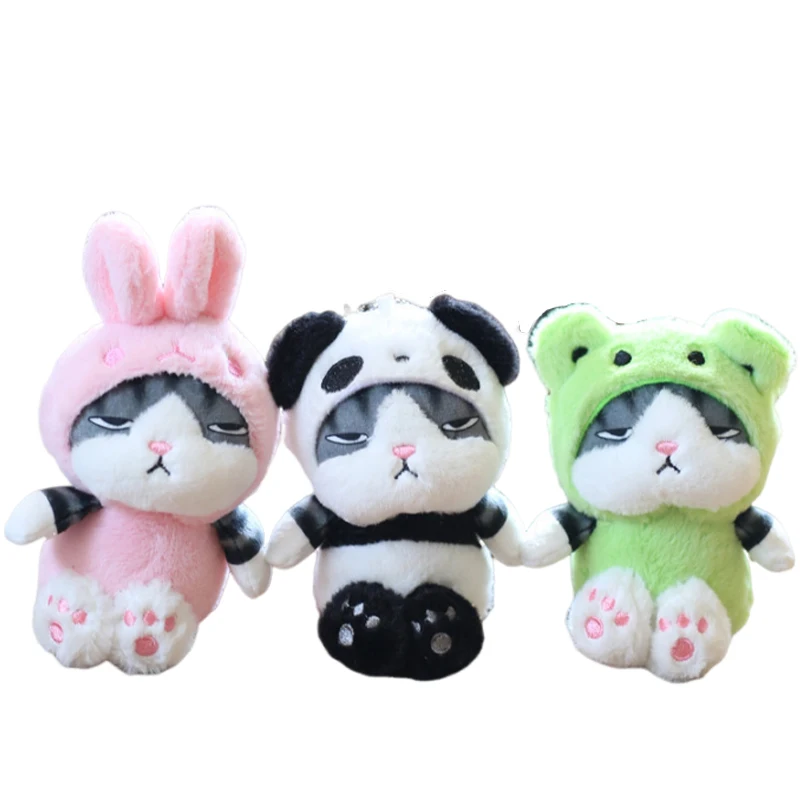 Cute Cartoon Plush Kitten Pingente Chaveiro, Animal Cruz, Vestir Chapelaria Boneca, Mochila Ornamentos, Presente, 1Pc