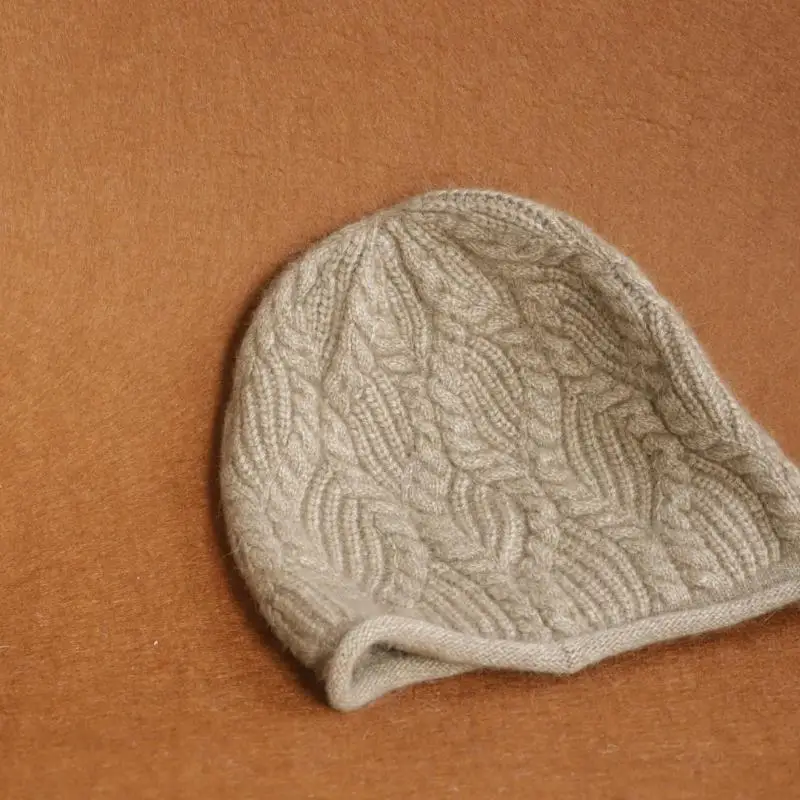 2026 Neue Y2K Herbst-Winter Warme Wollmütze für Damen, Modische Vintage-Kaninchenfellmütze, Vielseitige Faltbare Strickmütze – Detail 18