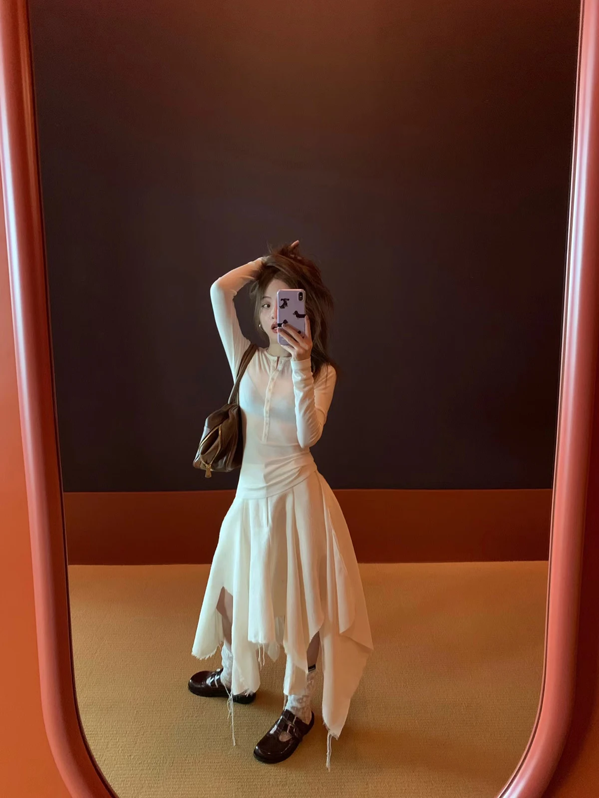 

Футболка Any Rabbit для похудения с воротником Генри, очень мягкая шелковая шерстяная длинная футболка све, обычный крой, чистый цвет, детали на пуговицах