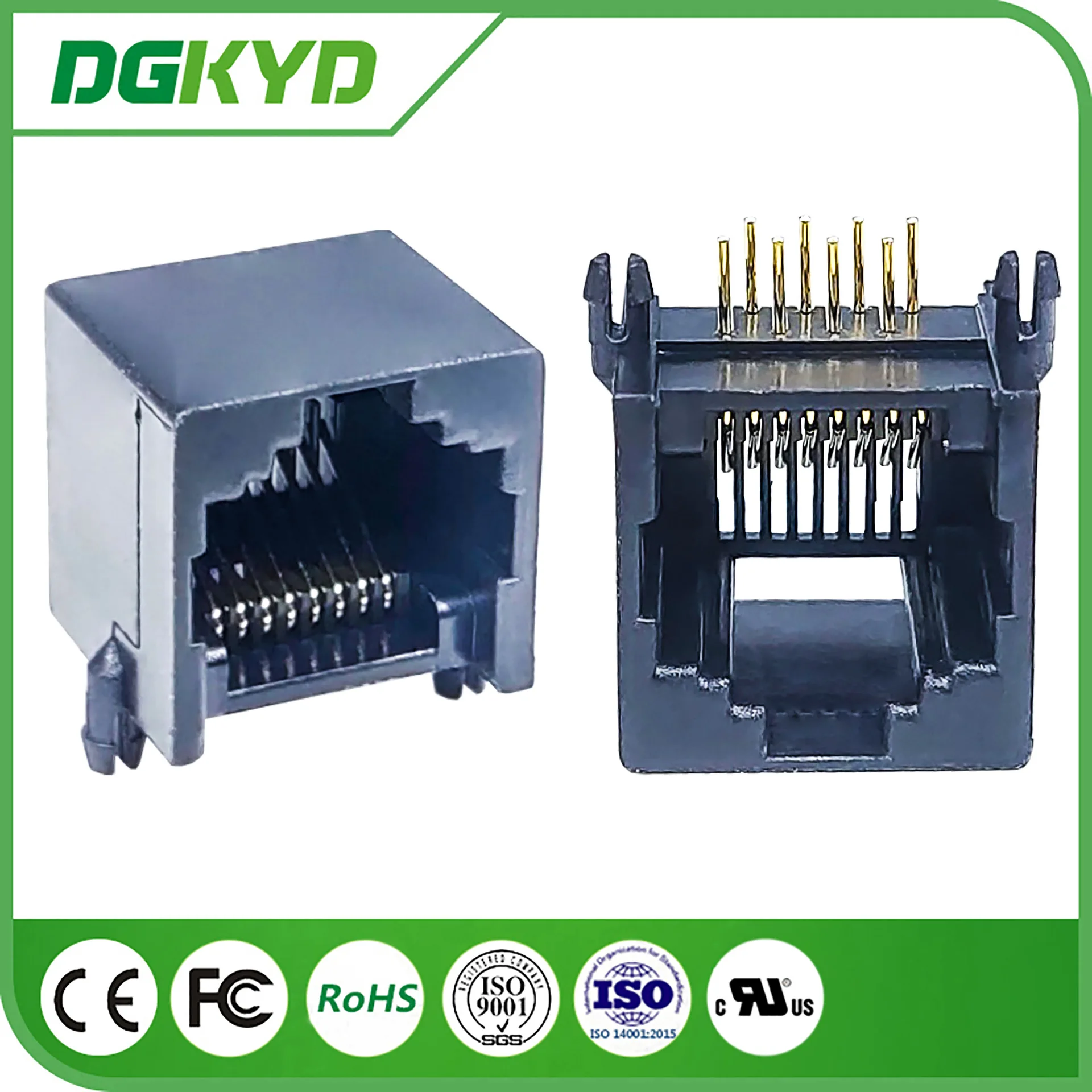 For DGKYD55211188IWA1DY4 Plastic Lampless RJ45 Network Port Connector 8P8C PBT Material
