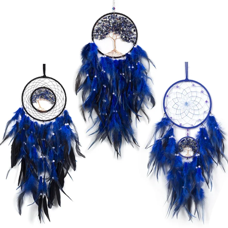 Dream Catchers Tree Of Life Girl Heart Dream Catcher Feather Ornaments Feathers With Lights Girl Bedroom Decoration Dreamcatcher