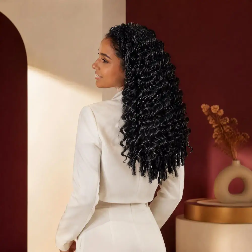 Afro Curly Hair Extensions Afro Kinky Synthetic Hair Bundles Pre-separated Burmese Curly Extensions Fluffy Crochet for Black