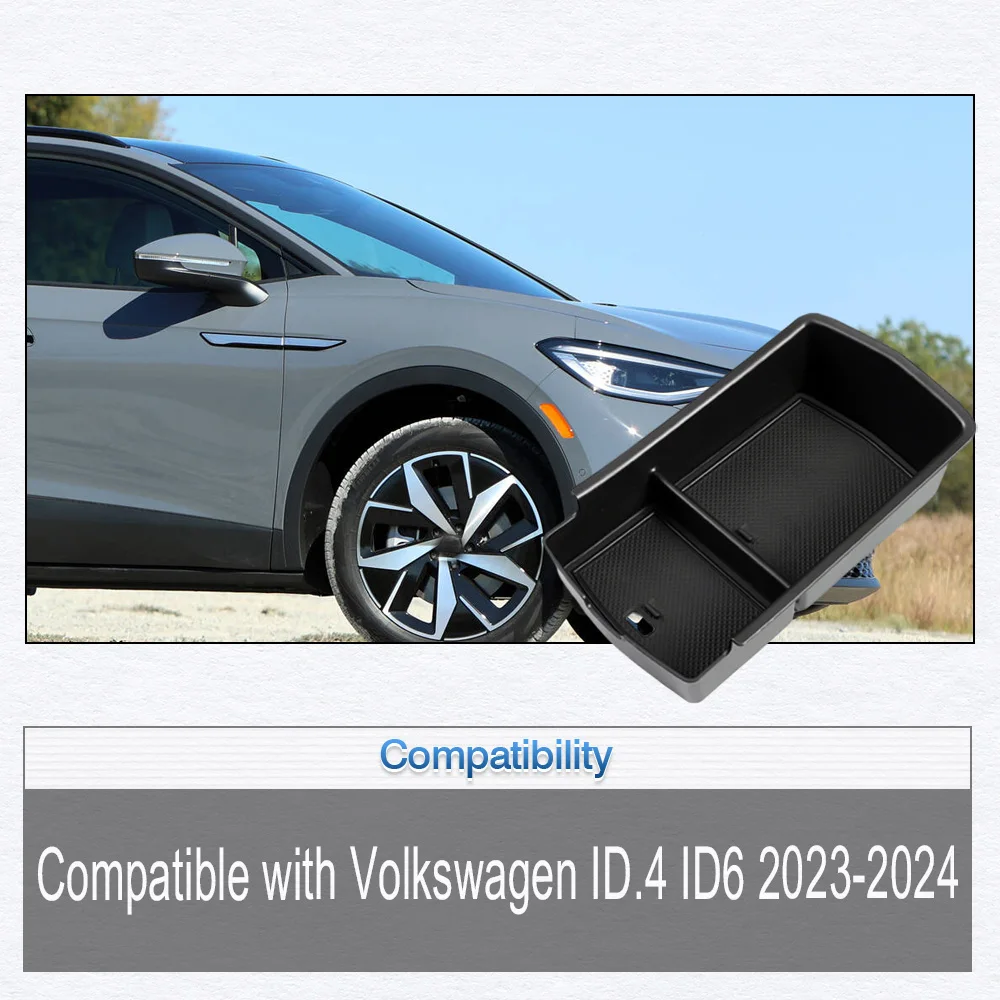 

Armrest Box Storage with Rubber Cushions For Volkswagen ID.4 ID6 2023-2024 Car Center Console Armrest Storage Box Trims Tray