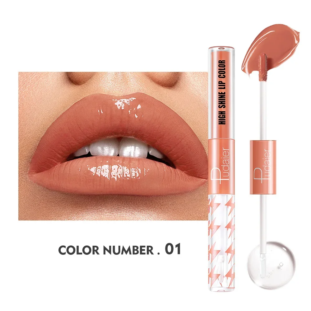 16 Colors Lip Glaze Unlimited Double Touch Lipstick Double Head Non-fading Transparent Gloss Moisturizing Lip Care Makeup