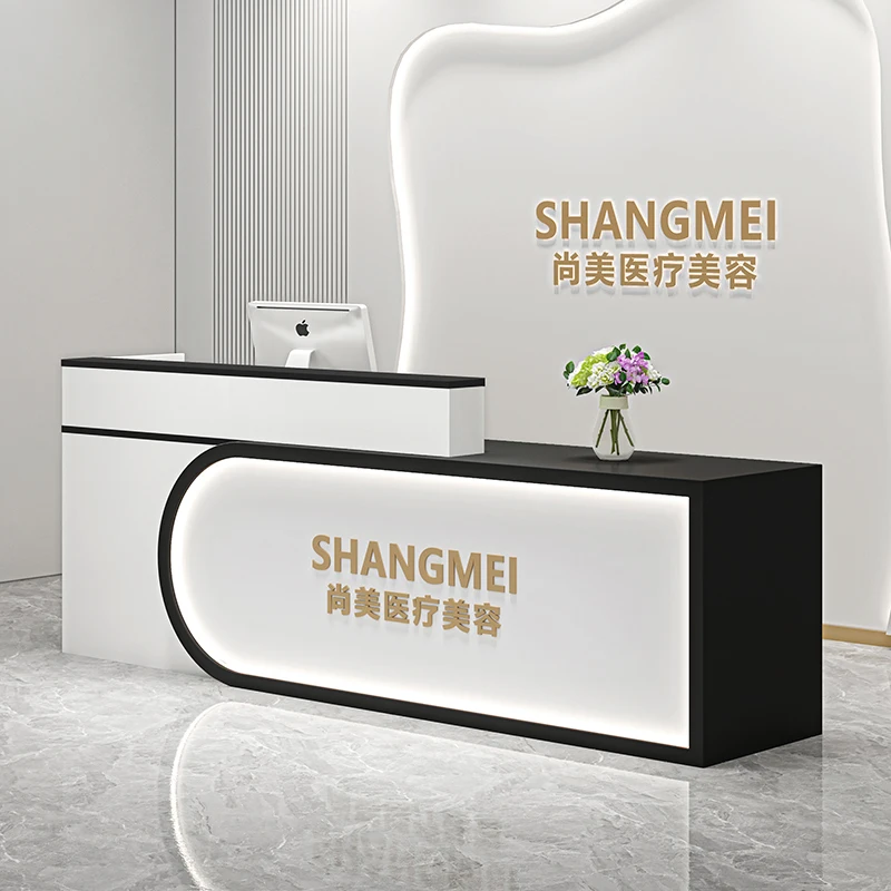 Luxury Creative Aesthetic Beauty Salon Reception Desk Drawers Creative Reception Desks Recepcja Do Salonu Urody Office Furniture