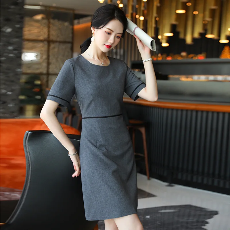 IZICFLY Summer New Style Dresses For Women Fashion Elegant Office Slim Business Tops Clothes Ladies Work Wear Black