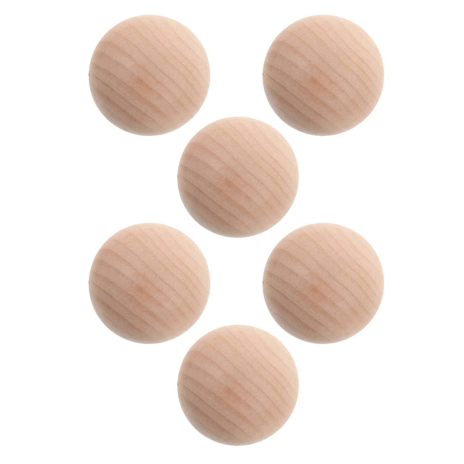 6 قطعة 5.5 سنتيمتر كرات كروكيه من الخشب الصلب لم تنته الطبيعية في الهواء الطلق لعبة الحديقة استبدال للعب الكبار #6