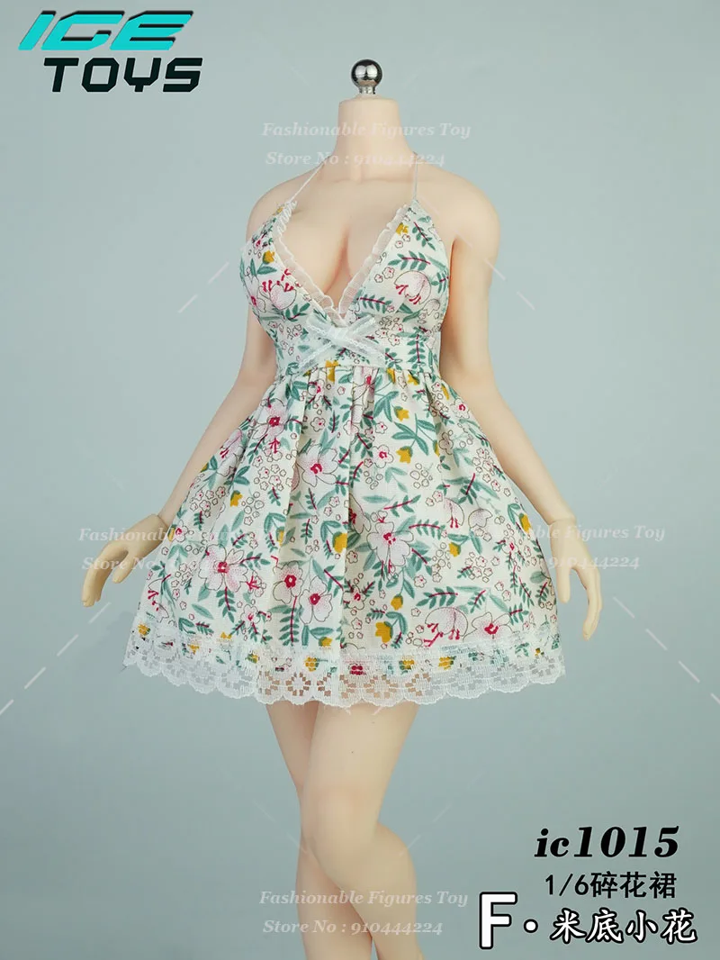 

‌ ICE TOYS ic1015 1/6 женское солдатское платье сексуальный цветочный принт с открытой спиной и ремешком кружевная пышная юбка подходит для 12-дюймовой модели экшн-фигурки