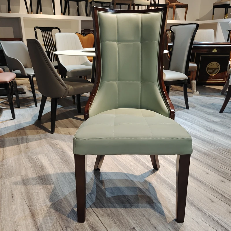 

Nordic solid dining chair modern simple creative home restaurant hotel table and chair backrest light luxury full c