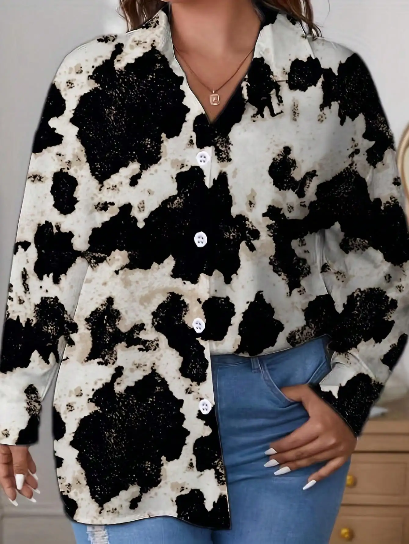 

Женская повседневная рубашка с длинными рукавами больших размеров с животным принтом, модная удобная рубашка с леопардовым узором