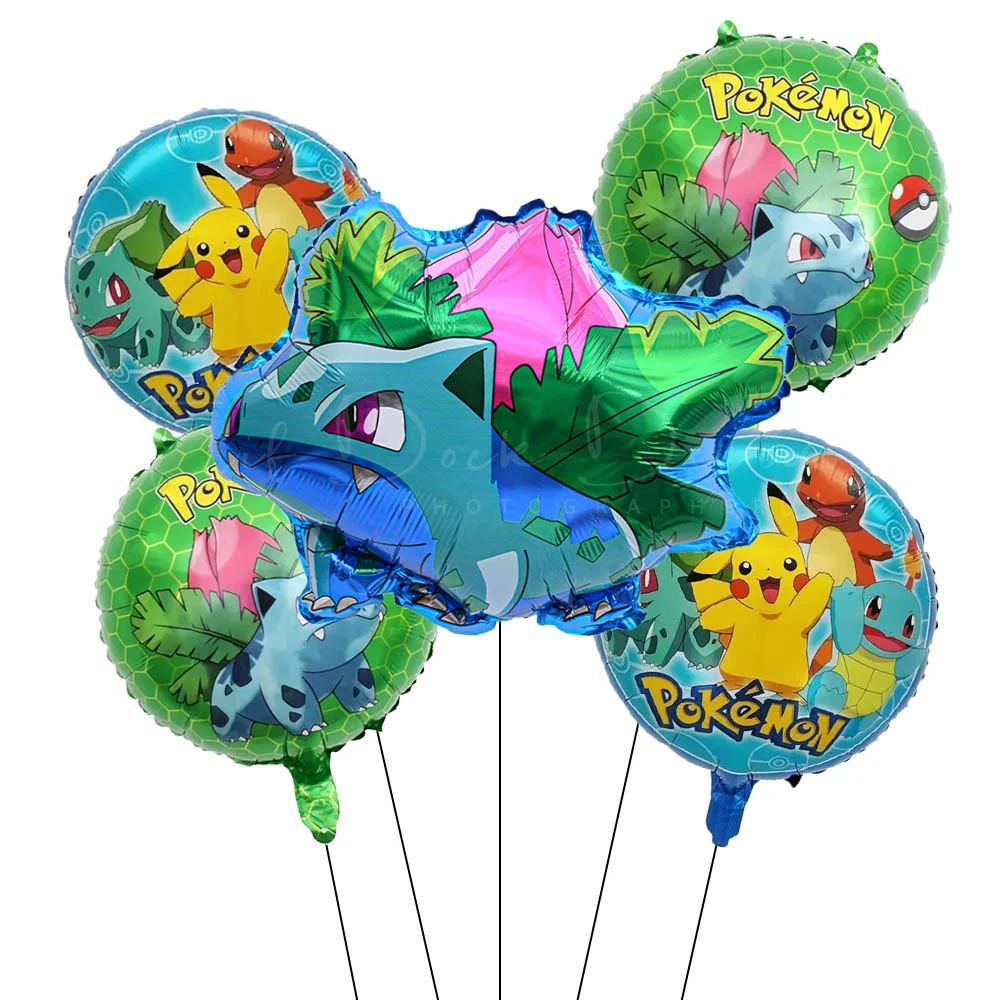 10/5 Stück Pokemon-Luftballons Set Pikachu-Luftballons 32 Zoll Gold Blaue Zahl Folienballon 1-9 für Kinder 1-9. Geburtstagsparty-Dekoration