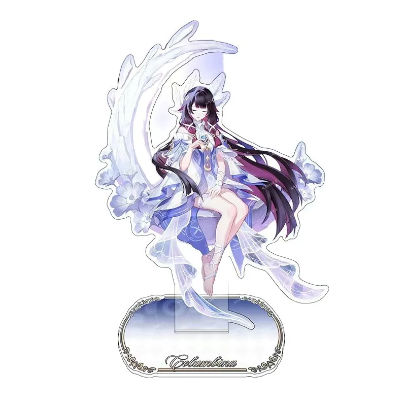 ป้ายอะคริลิคตั้งโต๊ะ 16 ซม. ของคอสเพลย์โคลัมบีนาจากเกม Genshin Impact รูปเทพธิดาแห่งดวงจันทร์ สำหรับตกแต่งงานฮาโลวีน งานคาร์นิวัล และงานปาร์ตี้