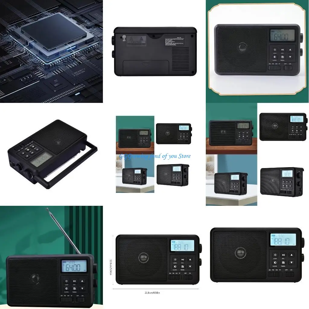 

H9EB Portable Digital Radio Bluetooth-compatible FM Receiver 8W Speaker Broadcasting