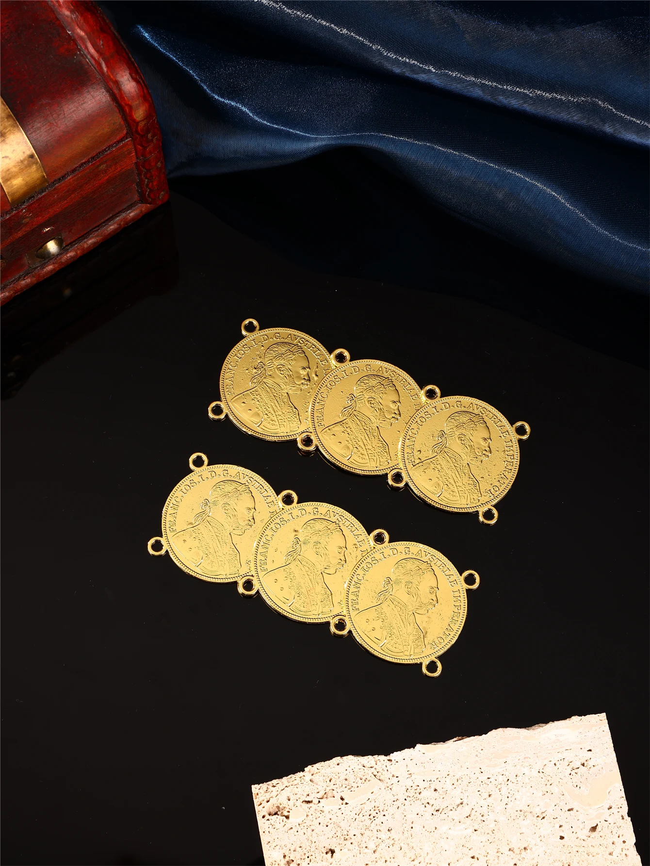 Coin-Shaped Diy Handmade Accessories, Engraved Turkish Ottoman Patterns, Women's Clothing Accessories view 5