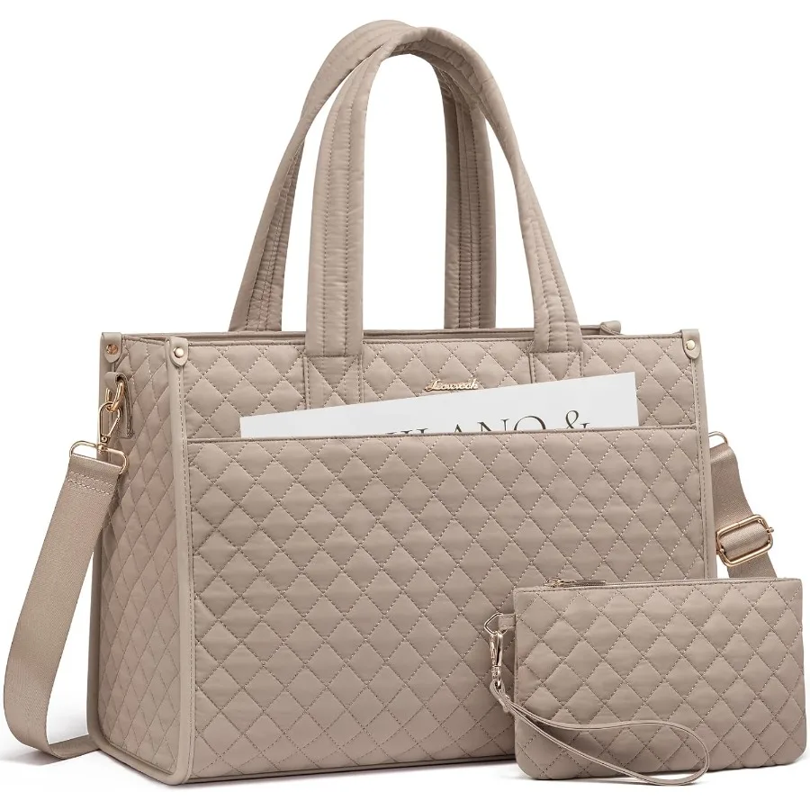 

Женская большая сумка для ноутбука, парусиновая рабочая сумка с клатчем для 15,6-дюймового ноутбука, профессиональная учительская деловая офисная сумка