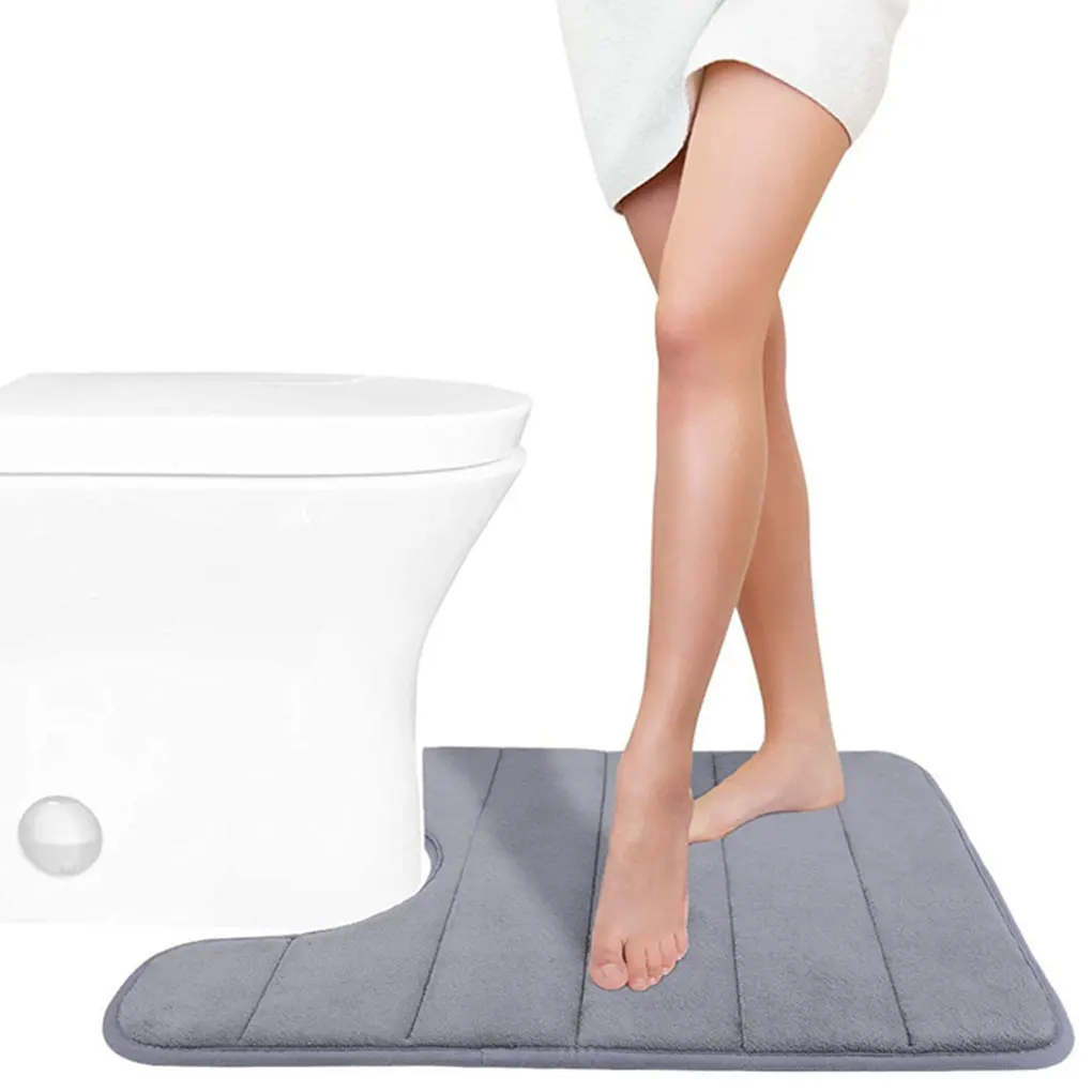 Quiet Flush Toilet Mat - Easy Install Eco-Friendly Anti-Clog Plush Non Slide Bath Mats For Inside Bath Bathroom