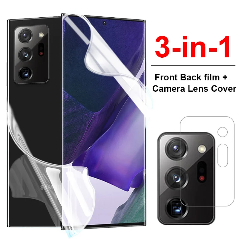 3 In 1 for Samsung Galaxy Note 20 Ultra/ S20 Plus Soft Hydrogel Film Camera Lens Glass Screen Protector for Samsung Note 20 Case