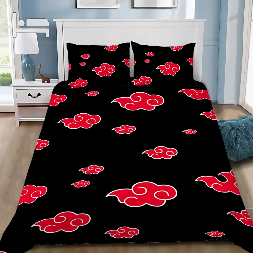 Duvet Cover Pillowcase Bedding Set Hot Anime N-Narutos Adult Boy Girl Bedroom Decoration Children Single Double Large Size